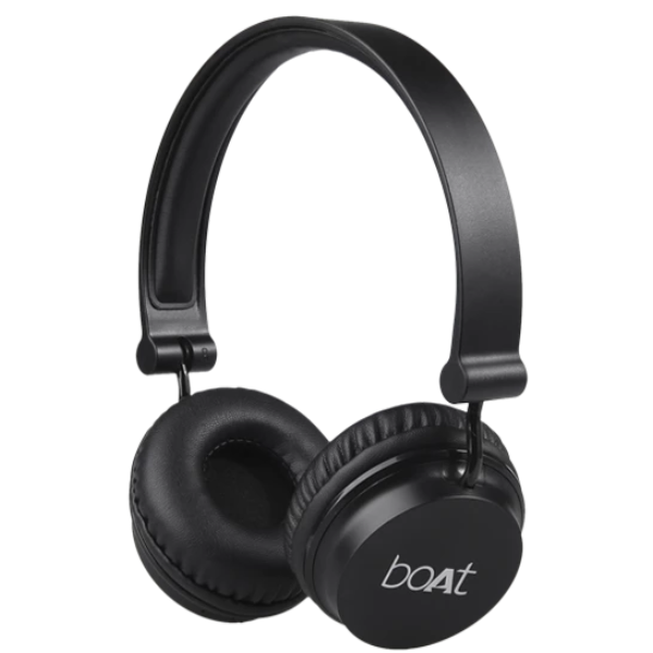 Black headphones with boat logo 